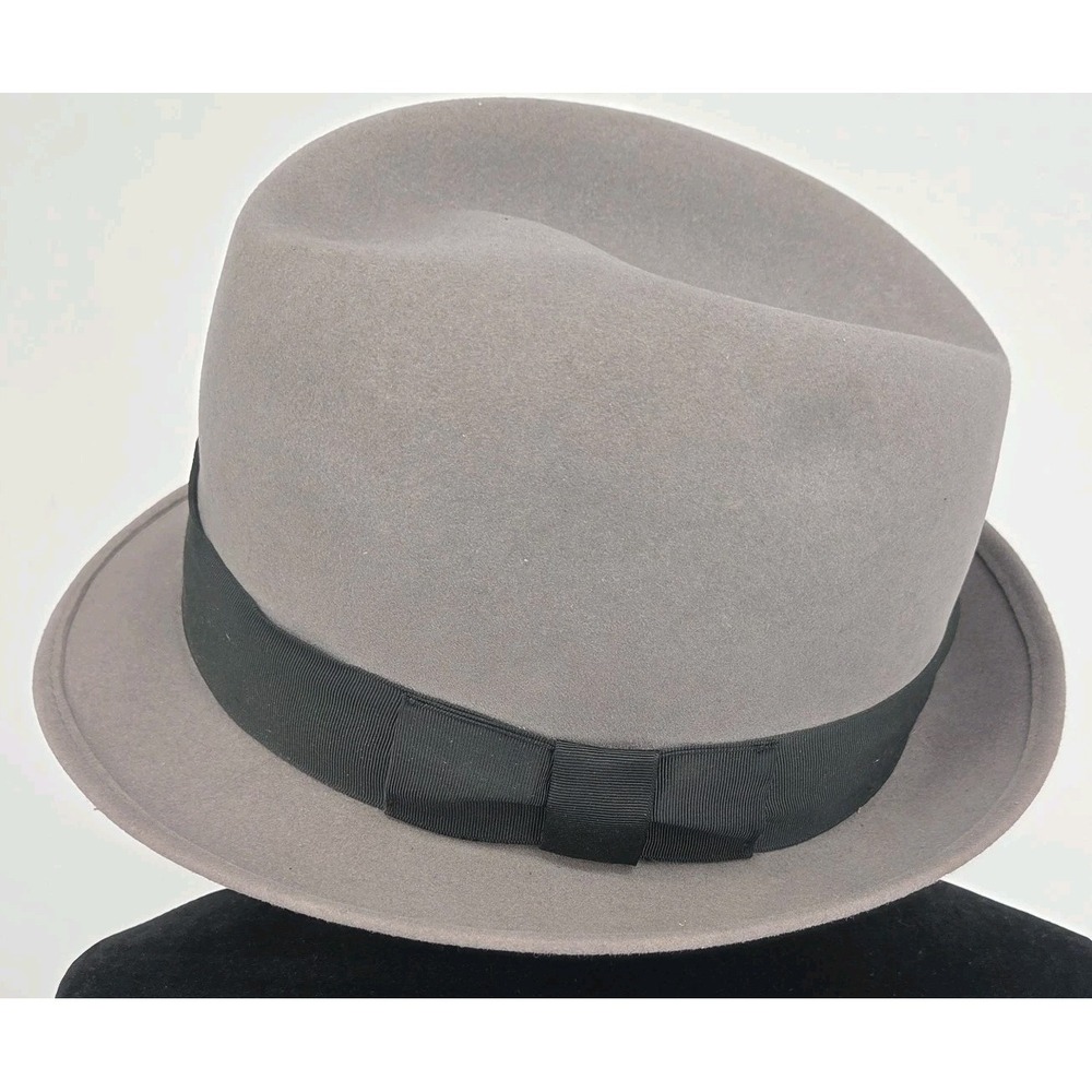 Vtg 1960s Cosmopolitan New York Mens Fedora Gray 7 1/2 Hat Cab Calloway